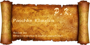 Paschke Klaudia névjegykártya