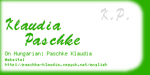 klaudia paschke business card